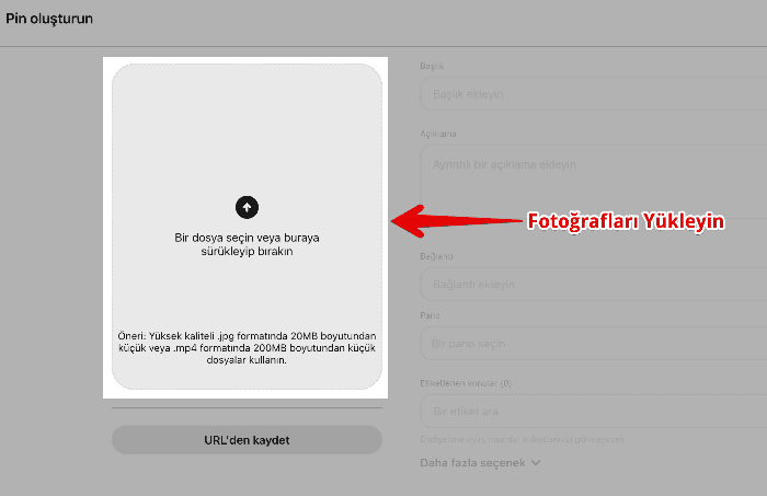 yüklemek isteğiniz fotoğrafları yükleyin